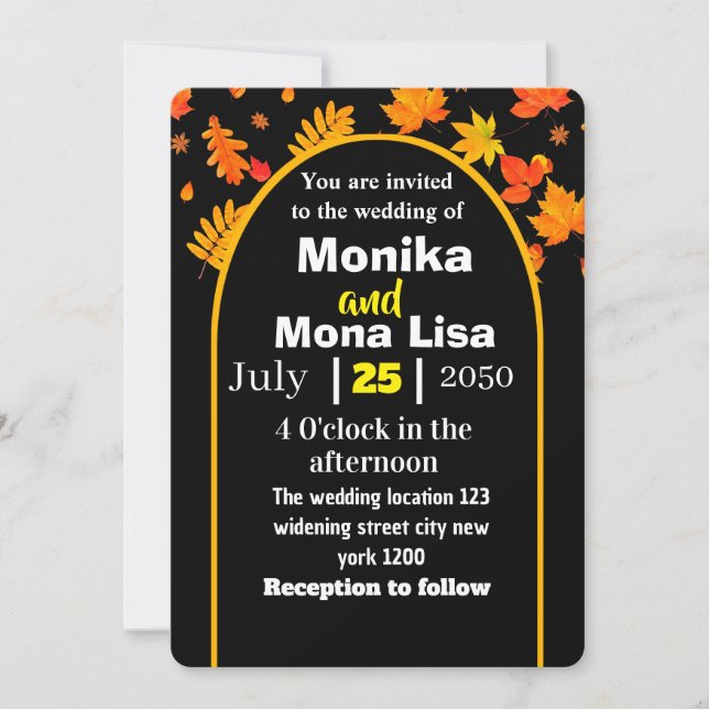 Customized floral widening  invitation (Front)