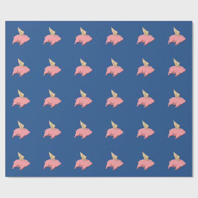 Customized Flying Pig gift wrapping paper (Flat)