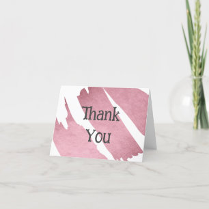 Customized Folded 3 Thank You Card Black Text