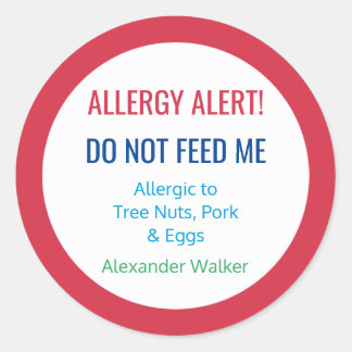 Allergy Stickers | Zazzle