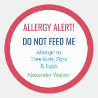 Customized Food Allergy Alert Personalized Kids