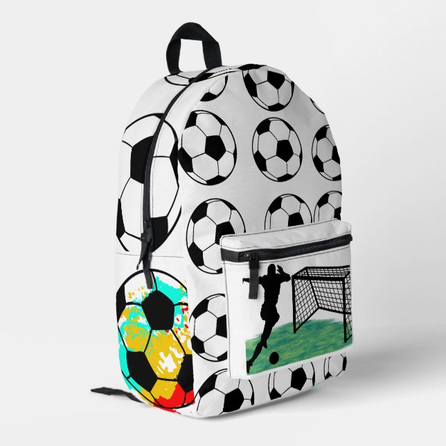 Customized football  printed backpack (Back Corner Left)