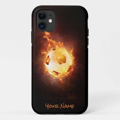 Customized Football under Fire Ball Soccer iPhone 11 Case