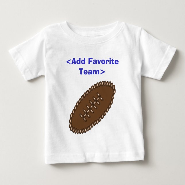 Customized Football with your team Baby T-Shirt (Front)