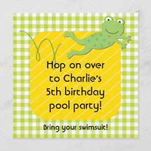Customized Frog Birthday Invites