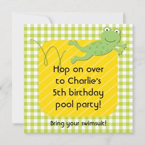 Customized Frog Birthday Invites