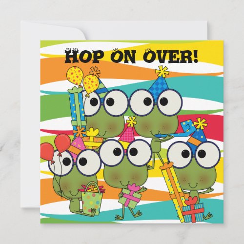Customized Frog Hop Birthday Invitation