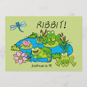 Customized Frog Pond Birthday Invitation