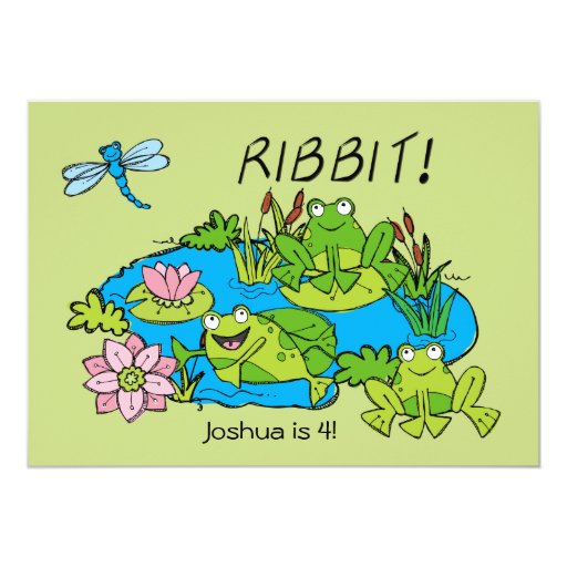 Customized Frog Pond Birthday Invitation | Zazzle