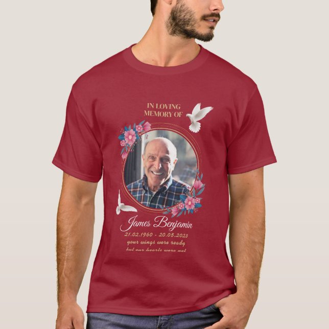 Customized Funeral, Personalized Memorial T-Shirt (Front)