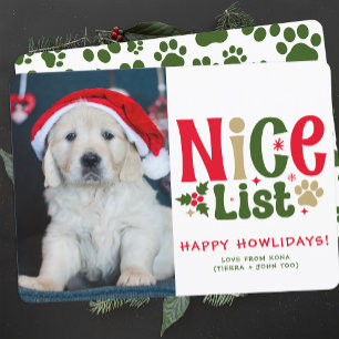 Customized Funny Dog Photo Christmas Puppy Picture Holiday Card