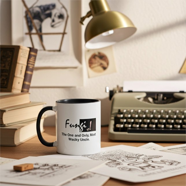 Customized Funny Mushrooms Pun, Black and White Mug (Creator Uploaded)
