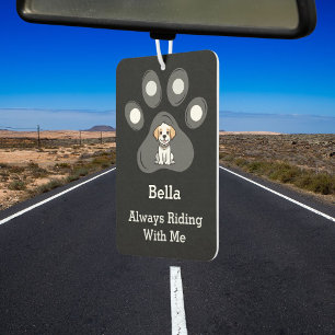 Customized Funny Pet Paw Dog Name Two Sided Photo Air Freshener