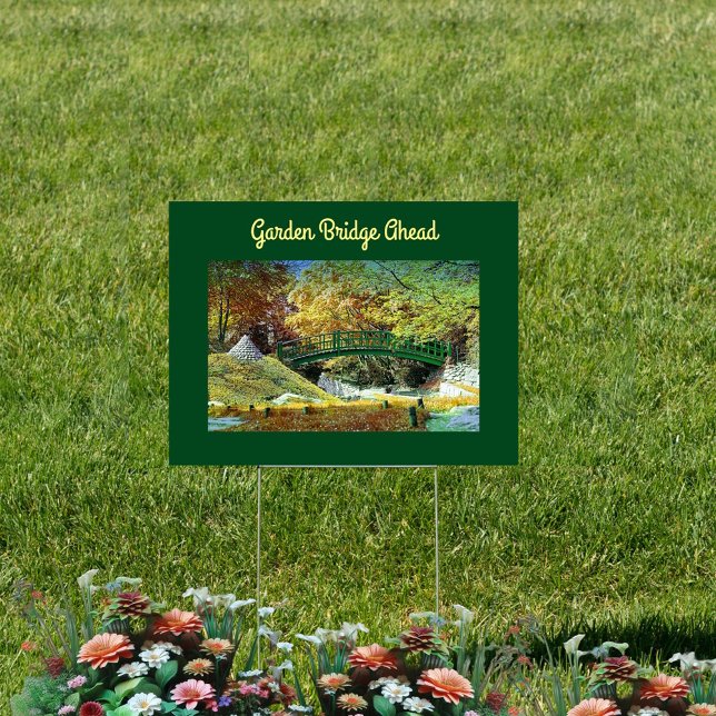 Customized Garden Bridge Fall Foliage Yard Sign (Customized Garden Bridge Fall Foliage Yard Sign)