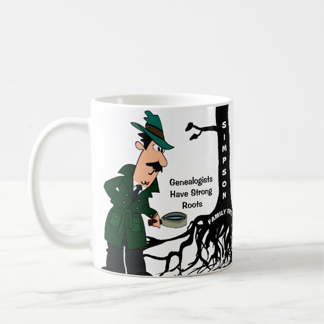 Customized Genealogy Detective Coffee Mug (Left)