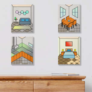 Customized Geometrical Art Wood Photo Tile