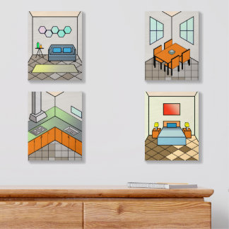 Customized Geometrical Art Wood Photo Tile