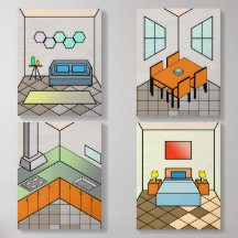 Customized Geometrical Art Wood Photo Tile