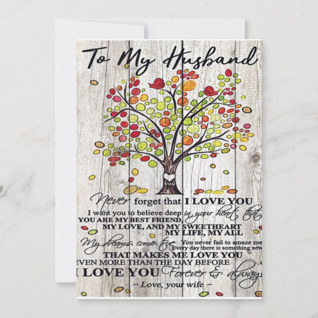 Customized Gift, To My Husband Letter Holiday Card (Front)