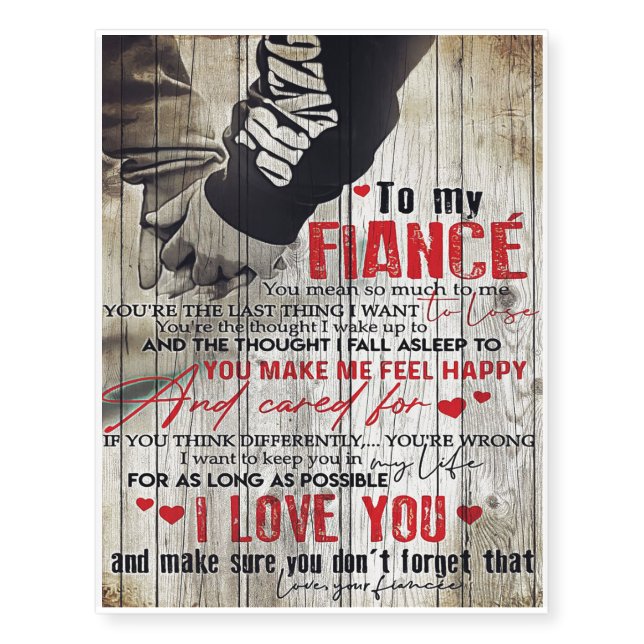 Customized Gift, To My Husband Letter Temporary Tattoos (Front)