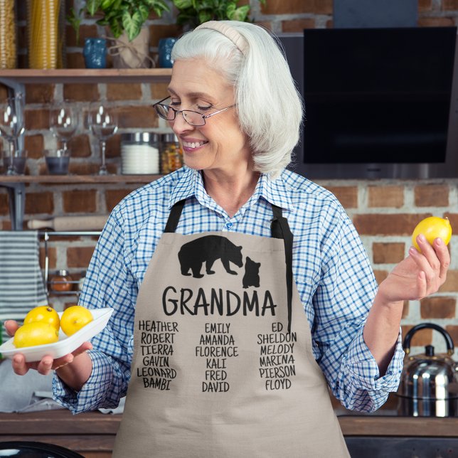 Customized Gift With Grandkid's Names Grandma Bear Apron (Creator Uploaded)