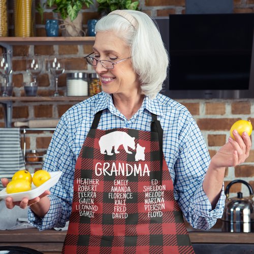 Customized Gift With Grandkids Names Grandma Bear Apron