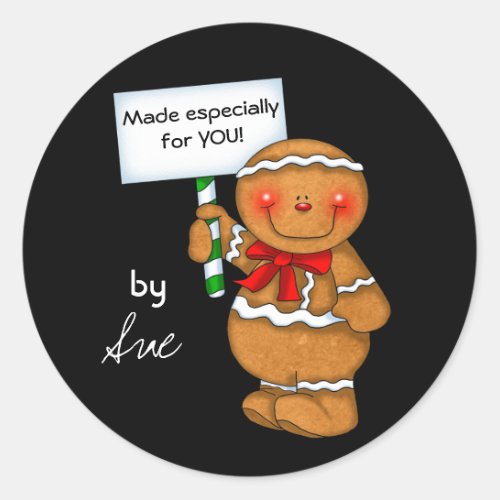 Customized Gingerbread Holiday Treat Stickers