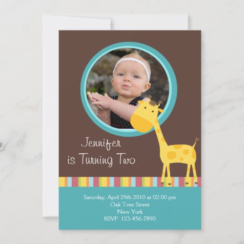 Customized*Giraffe Invitation Card