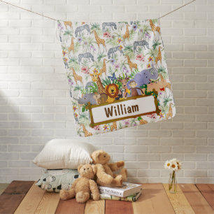 Customized Giraffe's And Zebra's Baby Blanket