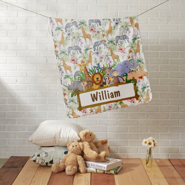 Customized Giraffe's And Zebra's Baby Blanket (In Situ)