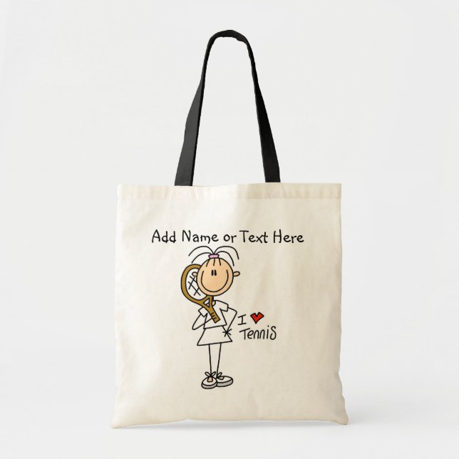 Customized Girl I Love Tennis  Tote  Bag (Front)
