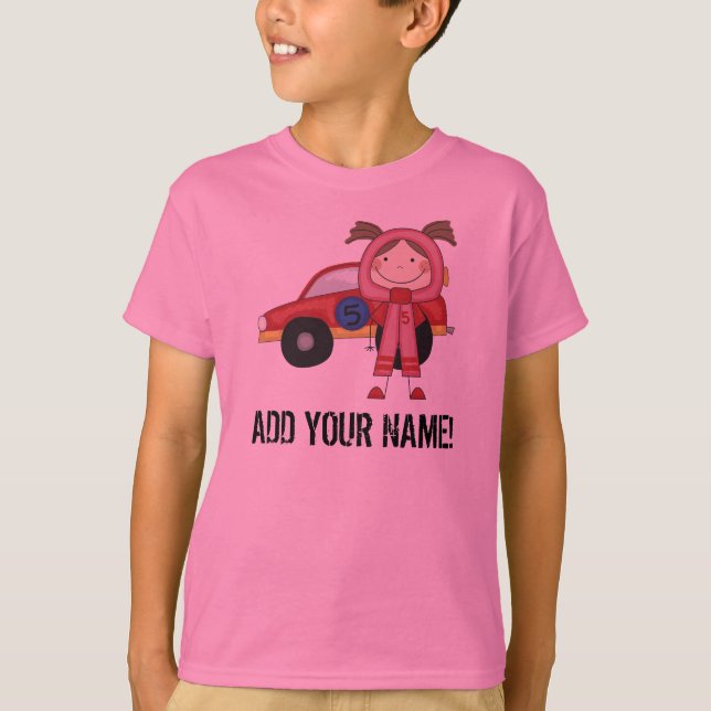 Customized Girl Race Car Driver T-shirt (Front)