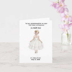 Customized Girls First Holy Communion Card