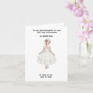 Customized Girls First Holy Communion Card