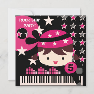 Customized Girls Rock Star Birthday Invitations
