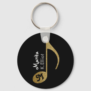 customized girly musical note keychain