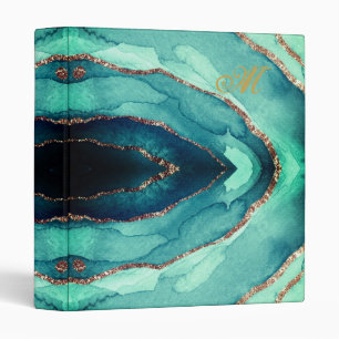 Customized Gold Blue MARBLE Files 3 Ring Binder