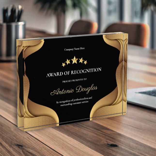 Customized Gold Corporate Employee Recognition Acrylic Award (Customized Gold Corporate Employee Recognition Acrylic Award)