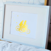 Customized Gold Foil Bicycle Silhouette Print (Front Right)