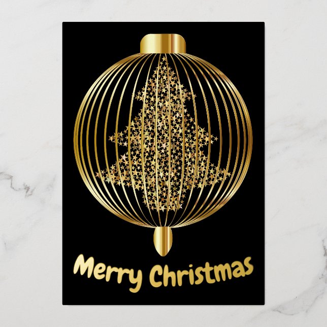 Customized Gold foil minimal Christmas card (Front)