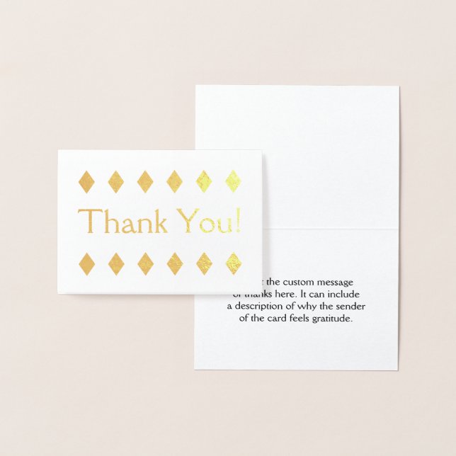 Customized Gold Foil "Thank You!" Card (Display)