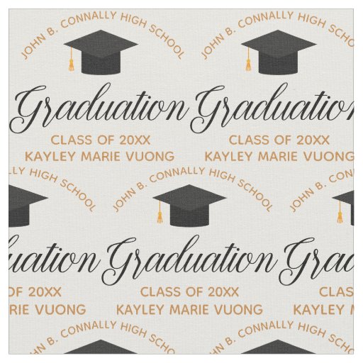 Customized Gold High School Graduation Fabric