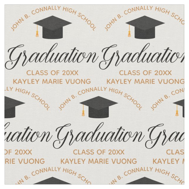Customized Gold High School Graduation Fabric (Close Up)