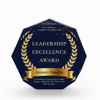 Customized Gold Leadership Excellence  Acrylic Award