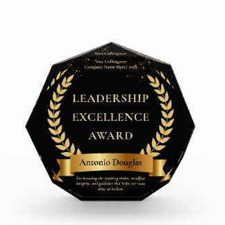 Customized Gold Leadership Excellence  Acrylic Award