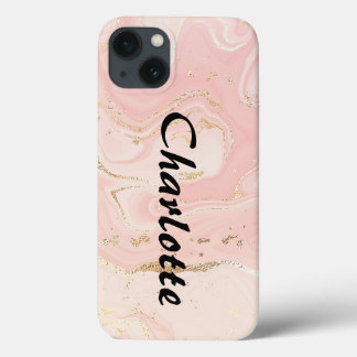 Customized Gold Pink Marble  iPhone 13 Case