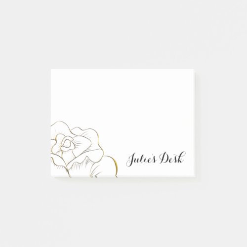 Customized Gold Rose Post_it Notes