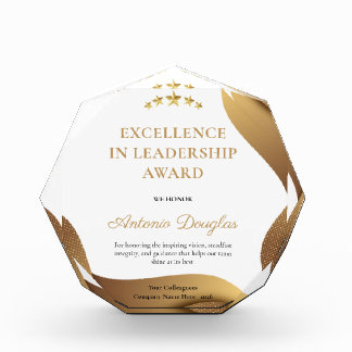 Customized Gold Stars Excellent Leadership Acrylic Award
