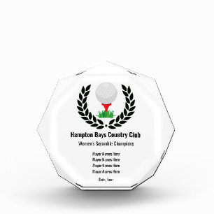 Customized Golf Award Plaque - Acrylic