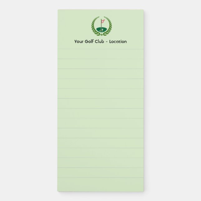 Customized Golf Club Magnetic Notepad (Front)